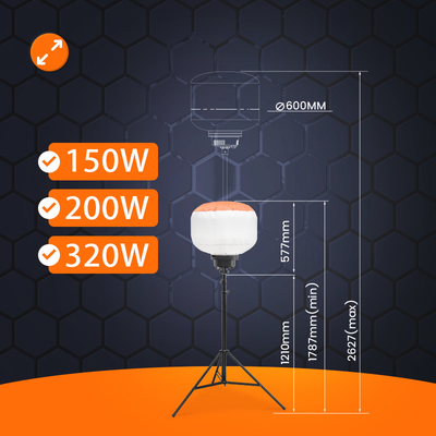 Batterie Reutilizzabili Palloni a Led 200W 320W Torre di Illuminazione Mobile Per Eventi Esterni
