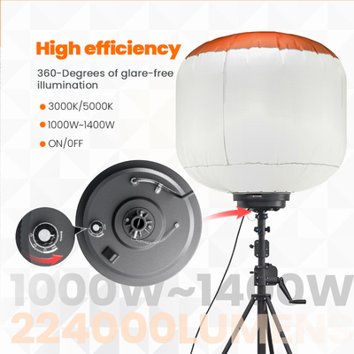 1000W cantiere di lavori LED gonfiato 360 gradi luce palloncino IP65 alta luminosità